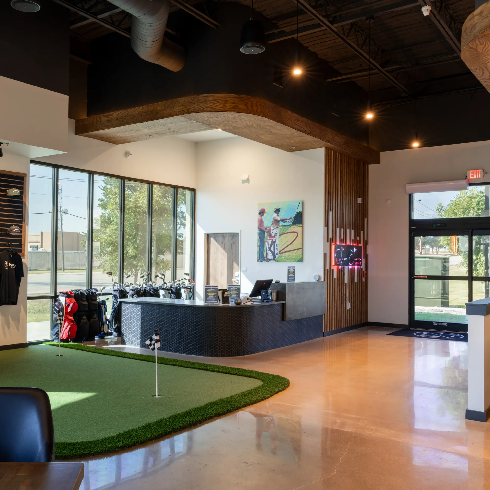 Front desk and putting green